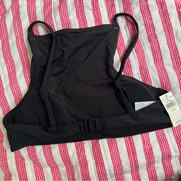 Aerie High Neck Crop Bikini Top Black XS | Padded | Adjustable Back NWT - Picture 7 of 14
